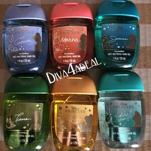 6X Bath & Body Works X DISNEY PRINCESS Anti Bacterial Hand Gel Pocketbacs